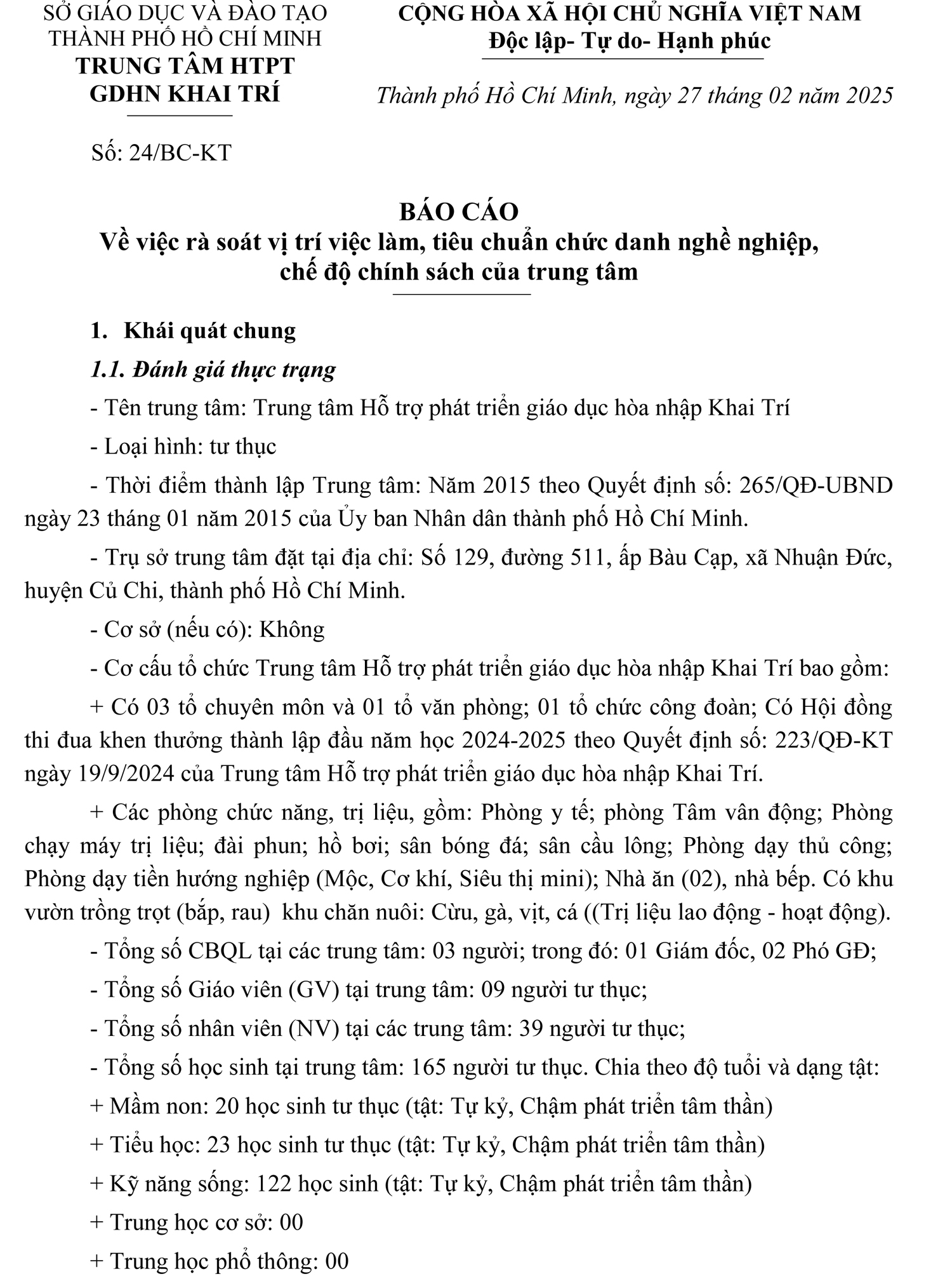 BC vi tri viec lam che do chinh sach